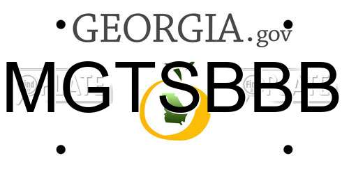 MGTSBBB Georgia License Plate