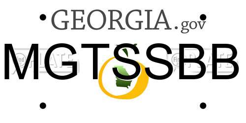 MGTSSBB Georgia License Plate