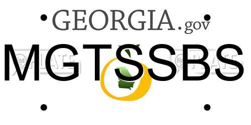 MGTSSBS Georgia License Plate