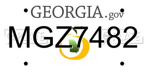 MGZ7482 Georgia License Plate