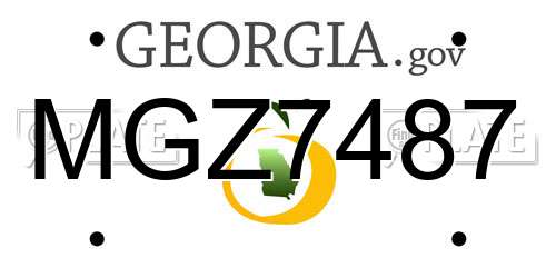 MGZ7487 Georgia License Plate
