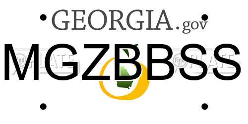 MGZBBSS Georgia License Plate