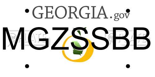 MGZSSBB Georgia License Plate