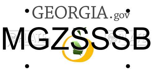 MGZSSSB Georgia License Plate