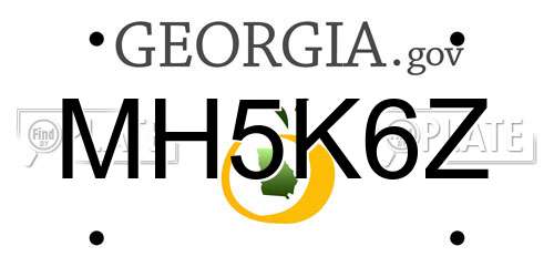MH5K6Z Georgia License Plate