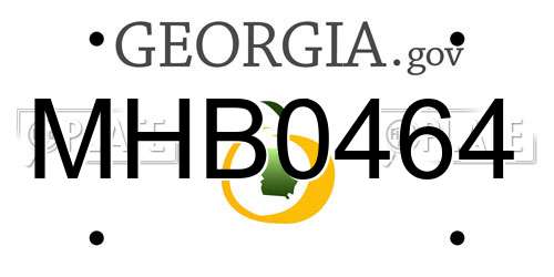 MHB0464 Georgia License Plate