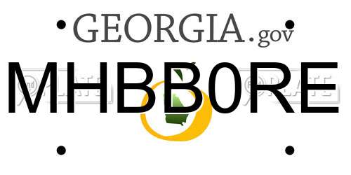 MHBB0RE Georgia License Plate