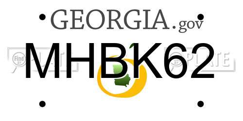 MHBK62 Georgia License Plate