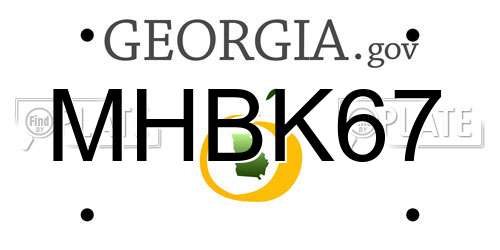 MHBK67 Georgia License Plate