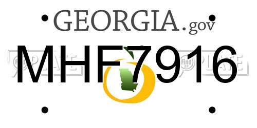MHF7916 Georgia License Plate