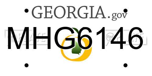 MHG6146 Georgia License Plate