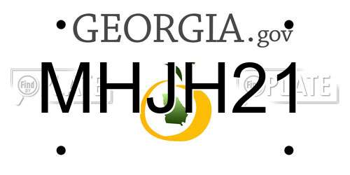 MHJH21 Georgia License Plate
