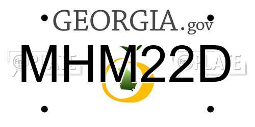 MHM22D Georgia License Plate