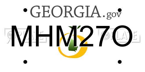 MHM27O Georgia License Plate