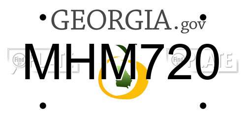 MHM720 Georgia License Plate