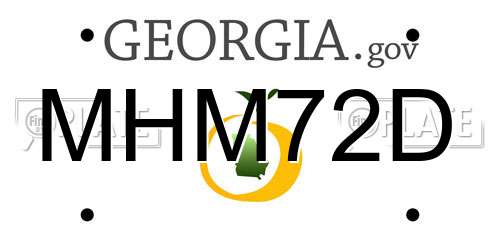 MHM72D Georgia License Plate