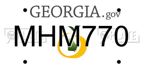 MHM770 Georgia License Plate