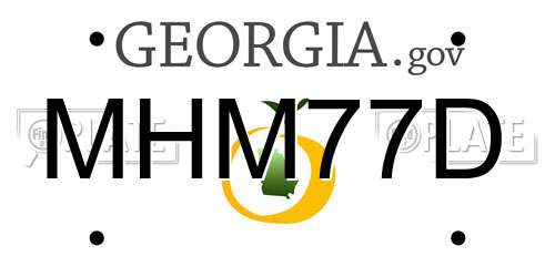 MHM77D Georgia License Plate