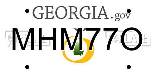 MHM77O Georgia License Plate