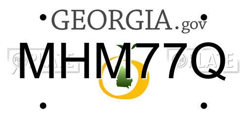MHM77Q Georgia License Plate