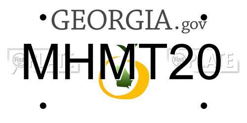 MHMT20 Georgia License Plate