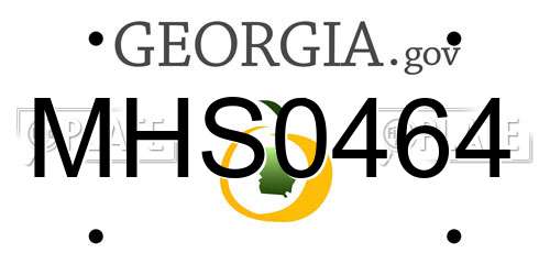 MHS0464 Georgia License Plate