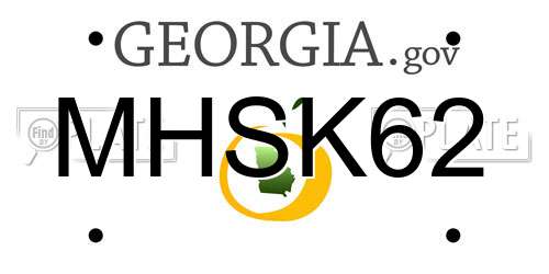MHSK62 Georgia License Plate
