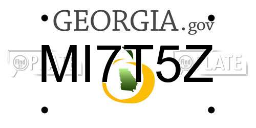 MI7T5Z Georgia License Plate