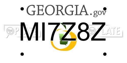 MI7Z8Z Georgia License Plate