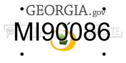 MI90086 Georgia License Plate