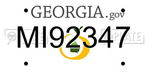 MI92347 Georgia License Plate