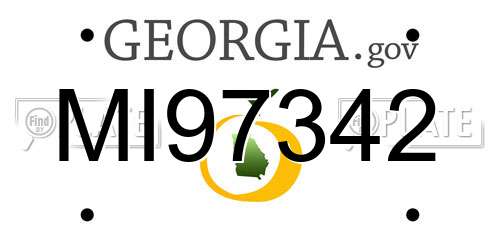 MI97342 Georgia License Plate