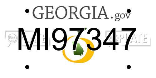 MI97347 Georgia License Plate