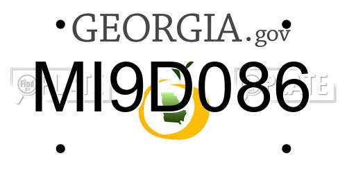 MI9D086 Georgia License Plate