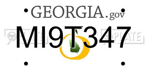 MI9T347 Georgia License Plate