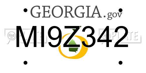 MI9Z342 Georgia License Plate