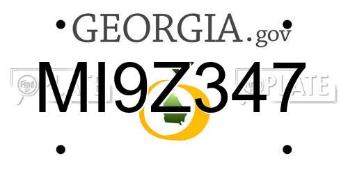 MI9Z347 Georgia License Plate