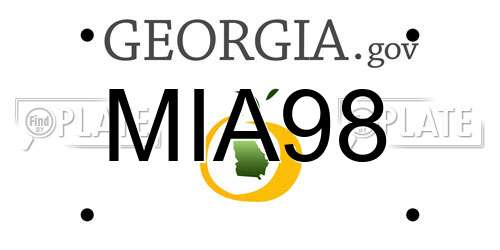 MIA98 Georgia License Plate