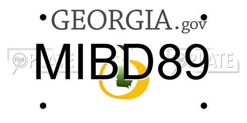 MIBD89 Georgia License Plate