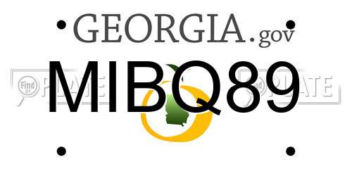 MIBQ89 Georgia License Plate