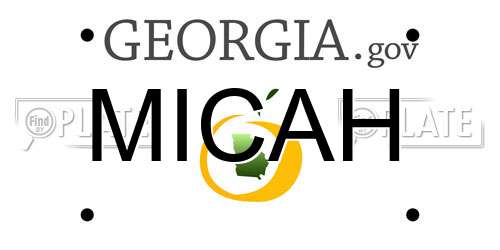 MICAH Georgia License Plate
