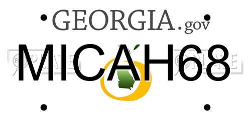 MICAH68 Georgia License Plate