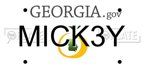 MICK3Y Georgia License Plate