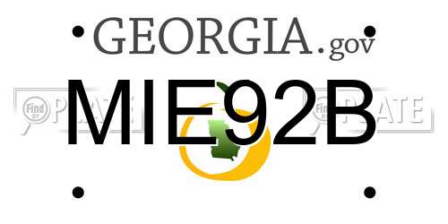 MIE92B Georgia License Plate