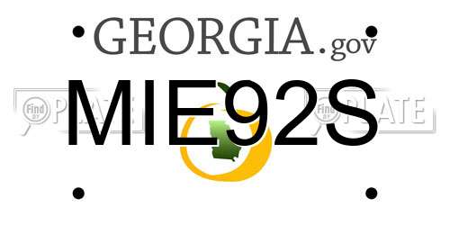 MIE92S Georgia License Plate