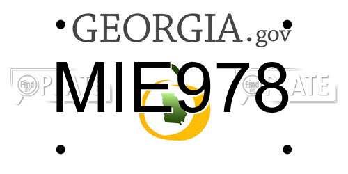 MIE978 Georgia License Plate