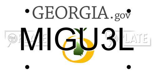 MIGU3L Georgia License Plate