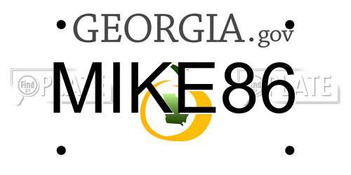 MIKE86 Georgia License Plate