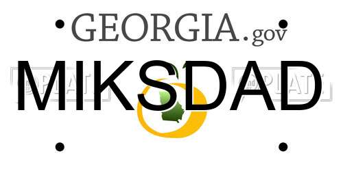 MIKSDAD Georgia License Plate