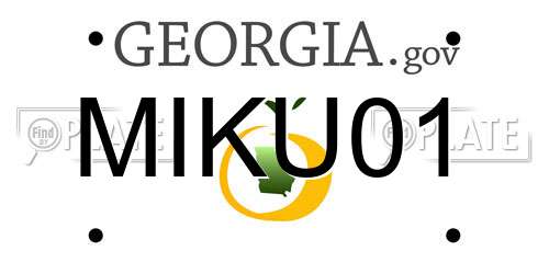 MIKU01 Georgia License Plate